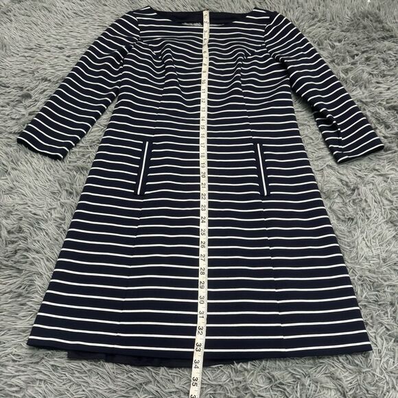 1901 Navy Blue and White Striped Dress Size 10 - Picture 5 of 10